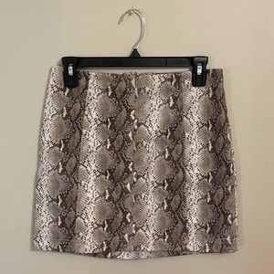 Leather Snakeskin Skirt